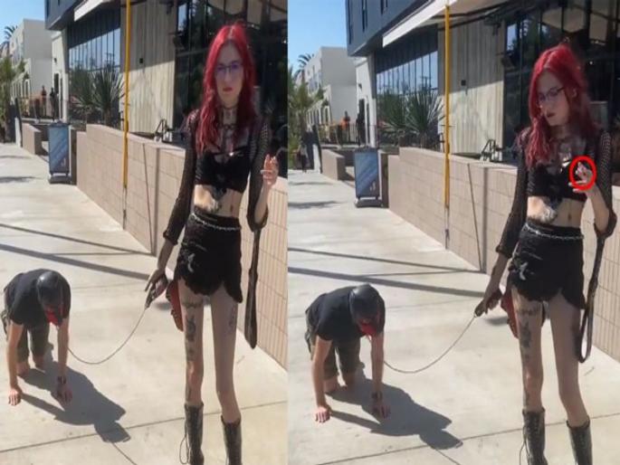 This girl made her boyfriend a dog and put dogs leash while going to mall | बोंबला! आपल्या प्रियकराला मॉलमध्ये कुत्र्यासारखं फिरवताना दिसली महिला, व्हायरल झाले फोटो.... This girl made her boyfriend a dog and put dogs leash while going to mall | बोंबला! आपल्या प्रियकराला मॉलमध्ये कुत्र्यासारखं फिरवताना दिसली महिला, व्हायरल झाले फोटो....