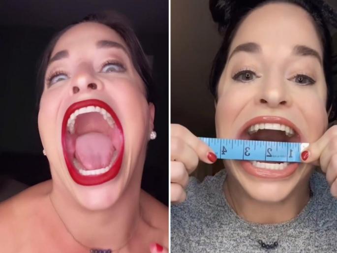 Weird talent of woman with worlds biggest mouth earns 11 lakh rupees per video | बाबो! 'ही' आहे जगातली सर्वात मोठं तोंड असलेली महिला, एका व्हिडीओतून करते लाखोंची 'तोंडफाड' कमाई! Weird talent of woman with worlds biggest mouth earns 11 lakh rupees per video | बाबो! 'ही' आहे जगातली सर्वात मोठं तोंड असलेली महिला, एका व्हिडीओतून करते लाखोंची 'तोंडफाड' कमाई!