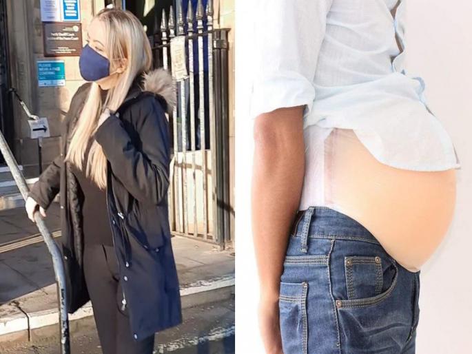 Women wore prosthetic fake baby bump ex lover and family | बोंबला! 'नकली बेबी बंप' लावून प्रियकराच्या घरी पोहोचली तरूणी आणि पुढे जे झालं.... Women wore prosthetic fake baby bump ex lover and family | बोंबला! 'नकली बेबी बंप' लावून प्रियकराच्या घरी पोहोचली तरूणी आणि पुढे जे झालं....