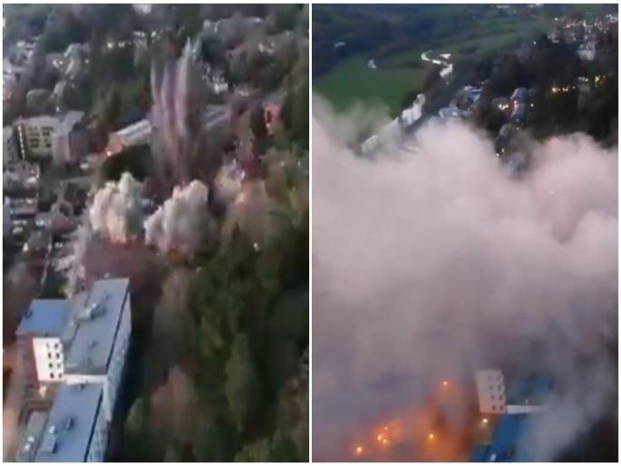 Video: World war 2 bomb exploded in London's Exeter city left people devastated | Video: ८१ वर्षांनी झाला दुसऱ्या महायुद्धातील भयंकर बॉम्बचा धमाका, बेघर झाले अनेक लोक...