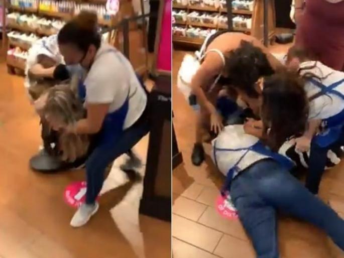 Viral video shows employees and customers brawl in Scottsdale bath body works | ले पंगा! शॉपिंग करताना महिलांची फ्री स्टाइल हाणामारी, १ कोटींपेक्षाा जास्त वेळा पाहिला गेलाय व्हिडीओ! Viral video shows employees and customers brawl in Scottsdale bath body works | ले पंगा! शॉपिंग करताना महिलांची फ्री स्टाइल हाणामारी, १ कोटींपेक्षाा जास्त वेळा पाहिला गेलाय व्हिडीओ!
