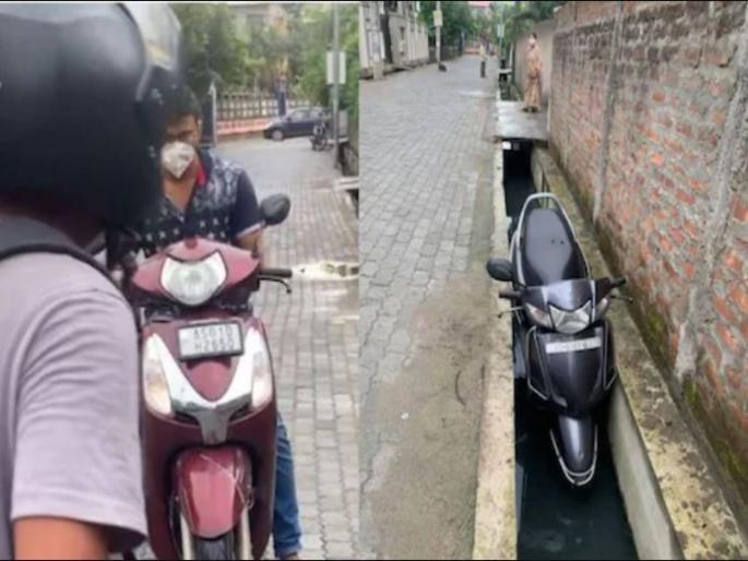 Assam girl teaches a lesson to a molester who groped her on road, scooty goes into drain | शाब्बास पोरी! छेड काढणाऱ्या रोड रोमियोला शिकवला असा धडा, की स्कुटीसकट पडला नाल्यात Assam girl teaches a lesson to a molester who groped her on road, scooty goes into drain | शाब्बास पोरी! छेड काढणाऱ्या रोड रोमियोला शिकवला असा धडा, की स्कुटीसकट पडला नाल्यात