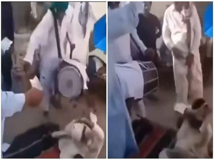 man dancing in crazy way funny video went viral on social media | नागीण डान्स करणं या महाभागाला चांगलच महागात पडलं, ढोल वाजवणाऱ्यानेच घेतला खरपूस समाचार man dancing in crazy way funny video went viral on social media | नागीण डान्स करणं या महाभागाला चांगलच महागात पडलं, ढोल वाजवणाऱ्यानेच घेतला खरपूस समाचार