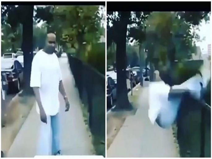 the man doing stunt fall on floor, funny video goes viral | भाऊ गेला स्टंट करायला आणि तोंडावर आपटला, पुन्हा स्टंट करायला जाणार नाही the man doing stunt fall on floor, funny video goes viral | भाऊ गेला स्टंट करायला आणि तोंडावर आपटला, पुन्हा स्टंट करायला जाणार नाही