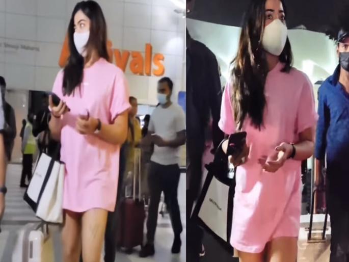 Rashmika Mandanna wore long t-shirt and trolled for that | 'या' लोकप्रिय अभिनेत्रीच्या टी-शर्टवरून ट्रोलर्सनी घेतली तिची शाळा, म्हणाले - दीदी पॅंट तर घालायची असतीस... Rashmika Mandanna wore long t-shirt and trolled for that | 'या' लोकप्रिय अभिनेत्रीच्या टी-शर्टवरून ट्रोलर्सनी घेतली तिची शाळा, म्हणाले - दीदी पॅंट तर घालायची असतीस...