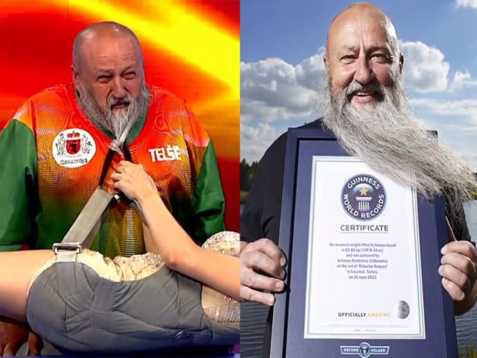Man pulled lady with beard, guinness world record trending videos | बाबो! दाढीने उचलली ६३ किलो वजनाची महिला, थरारक व्हिडीओचा सोशल मीडियावर धुमाकूळ Man pulled lady with beard, guinness world record trending videos | बाबो! दाढीने उचलली ६३ किलो वजनाची महिला, थरारक व्हिडीओचा सोशल मीडियावर धुमाकूळ