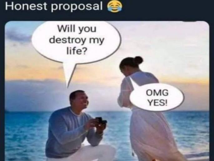 Propose Day : Netizens celebrate propose day with memes, jokes and shayari | Propose Day: सोशल मीडियावर अशाप्रकारे लोक सेलिब्रेट करत आहेत प्रपोज डे, बघून पोट धरून हसाल Propose Day : Netizens celebrate propose day with memes, jokes and shayari | Propose Day: सोशल मीडियावर अशाप्रकारे लोक सेलिब्रेट करत आहेत प्रपोज डे, बघून पोट धरून हसाल