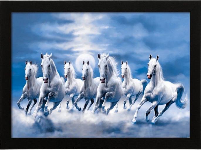 Reason behind 7 running horses painting in House | 7 घोडे असलेल्या फोटोचा काय असतो अर्थ? घरात लावण्याबाबत असतात लोकांच्या या मान्यता... Reason behind 7 running horses painting in House | 7 घोडे असलेल्या फोटोचा काय असतो अर्थ? घरात लावण्याबाबत असतात लोकांच्या या मान्यता...