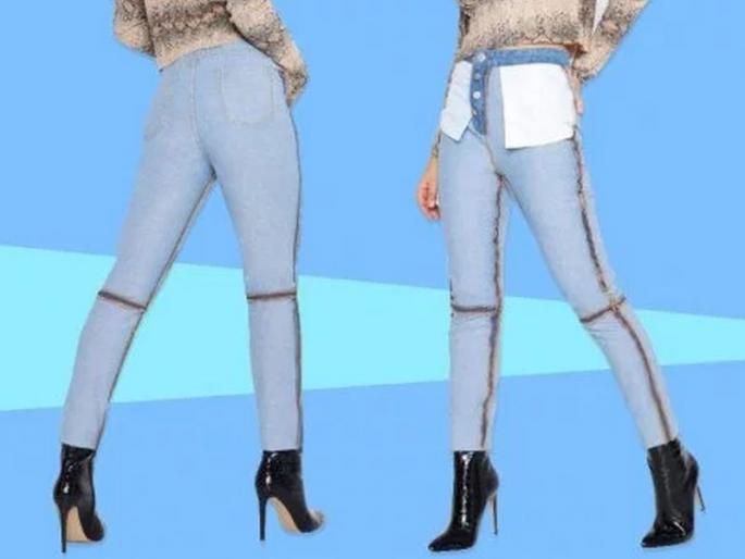 Boohoo's bizarre reverse jeans that look like they are inside out | आता आली उलट्या जीन्सची फॅशन, डिझाइन पाहून तुम्हालाही फुटेल हसू! Boohoo's bizarre reverse jeans that look like they are inside out | आता आली उलट्या जीन्सची फॅशन, डिझाइन पाहून तुम्हालाही फुटेल हसू!