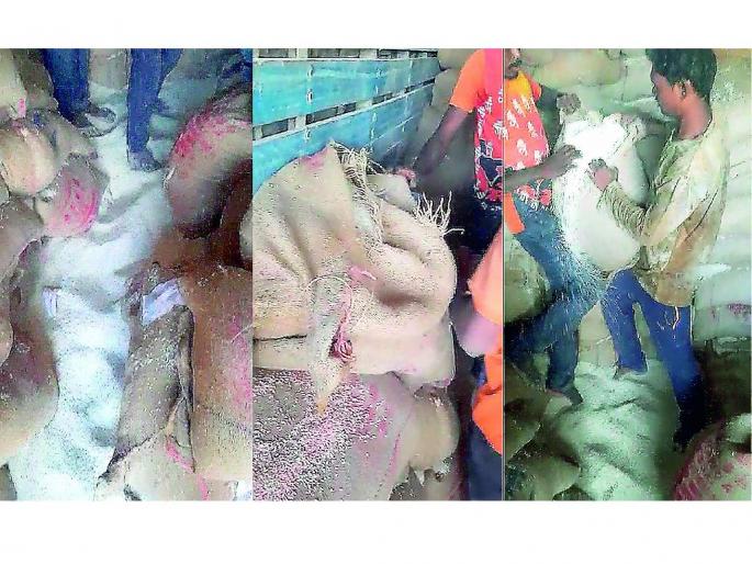 539 metric tons of rice was spilled on the ground sent by Food Corporation of India | गरीब मुलांचा तांदूळ मजुरांच्या पायदळी तुडवला; जबाबदार कोण? 539 metric tons of rice was spilled on the ground sent by Food Corporation of India | गरीब मुलांचा तांदूळ मजुरांच्या पायदळी तुडवला; जबाबदार कोण?