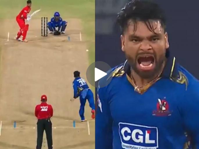 UP T20 League Rinku Singh Taking First Ball Wicket Meerut Mavericks vs Kanpur Superstars Watch Video | UP T20 League : 'फिनिशर' रिंकू सिंह गोलंदाजीत चमकला; पहिल्याच चेंडूवर उडवला त्रिफळा (VIDEO)