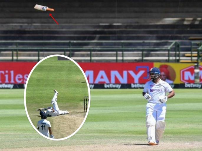 IND vs SA, 3rd day 3 Test Live Updates : Rishabh Pant tries to hoick Olivier out of the park, bat slips out of his hands, Watch 4 Video  | IND vs SA, 3rd day 3 Test Live Updates : रिषभ पंतची अकडम-तिकडम फलंदाजी; बॅट एकीकडे अन् चेंडू दुसरीकडे, धाव घेण्यासाठी पळाला भलतीकडे, पाहा ४ भन्नाट Video 