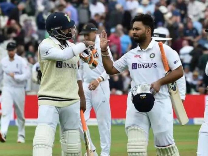 IND vs ENG 5th Test : #TeamIndia 416 all out in first innings on Day 2 against England in Birmingham (Rishabh Pant 146, Ravindra Jadeja 104; James Anderson 5/60)  | Ravindra Jadeja, IND vs ENG 5th Test : 5 बाद 98 वरून टीम इंडियाने 400 पार मजल मारली; रिषभ पंत, रवींद्र जडेजाच्या शतकी खेळीने लाज वाचवली