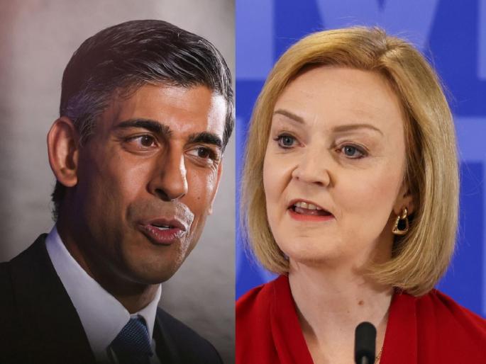 Rishi Sunak and Liz Truss will go head-to-head in the race to become the UK's next prime minister | Rishi Sunak : ब्रिटनच्या पंतप्रधानपदाच्या शर्यतीत ऋषी सुनक पाचव्या फेरीतही अव्वल; आता लिझ ट्रससोबत होणार सामना Rishi Sunak and Liz Truss will go head-to-head in the race to become the UK's next prime minister | Rishi Sunak : ब्रिटनच्या पंतप्रधानपदाच्या शर्यतीत ऋषी सुनक पाचव्या फेरीतही अव्वल; आता लिझ ट्रससोबत होणार सामना