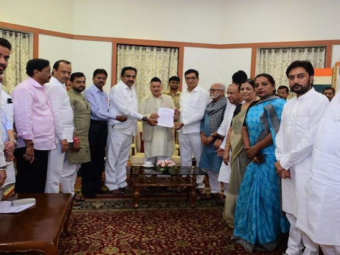 Demand for declaration of drought in the state, ncp and congress to governor | राज्यात ओला दुष्काळ जाहीर करण्याची मागणी Demand for declaration of drought in the state, ncp and congress to governor | राज्यात ओला दुष्काळ जाहीर करण्याची मागणी
