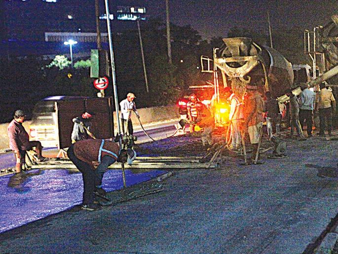 Ignoring security due to the repair work on the highway; Disadvantage of drivers | महामार्गावरील दुरुस्तीच्या कामामुळे सुरक्षेकडे दुर्लक्ष; चालकांची गैरसोय