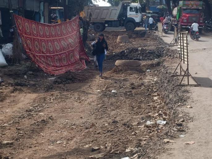 The health of Ulhasnagar residents is in danger, there is dust everywhere, there is no time to repair the dug-up road | उल्हासनगरवासीयांचे आरोग्य धोक्यात, सर्वत्र धूळ, खोदलेल्या रस्त्याच्या दुरस्तीला मुहूर्त नाही The health of Ulhasnagar residents is in danger, there is dust everywhere, there is no time to repair the dug-up road | उल्हासनगरवासीयांचे आरोग्य धोक्यात, सर्वत्र धूळ, खोदलेल्या रस्त्याच्या दुरस्तीला मुहूर्त नाही
