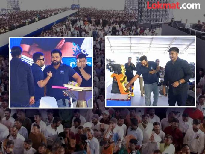 Team India captain Rohit Sharma visited Rasheen village in Karjat Jamkhed for an event | पुढचा गिल, जैस्वाल, बुमराह तुमच्यापैकीच; रोहित शर्माचा कर्जत जामखेडमध्ये मराठीतून संवाद