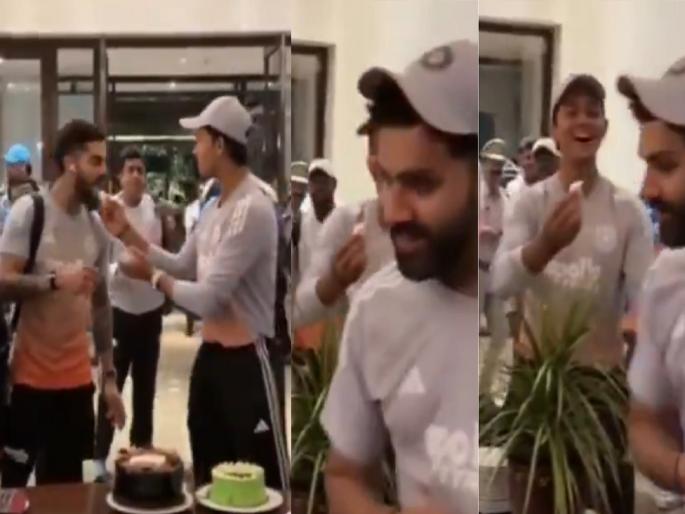 Rohit Sharma: Yashasvi fed Virat a cake, as soon as he came to Rohit, the hitman said- 'No, will get fat again' | Video: यशस्वीने विराटला केक भरवला, रोहितकडे येताच हिटमॅन म्हणाला- 'नको रे, परत जाड होईल...'