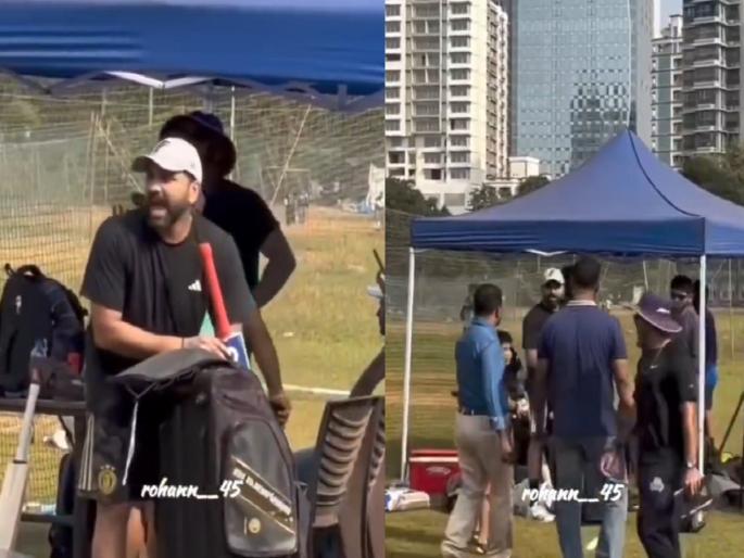 VIDEO: Rohit Sharma lashes out at security guard; What exactly happened at Mumbai's Shivaji Park? Watch... | VIDEO: रोहित शर्मा सुरक्षा रक्षकावर भडकला; मुंबईच्या शिवाजी पार्कवर नेमकं काय घडलं? पाहा...