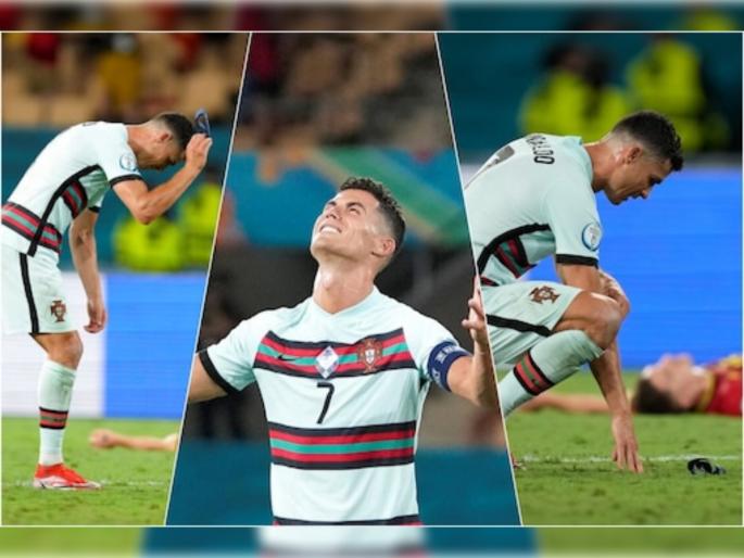 Watch Video : Cristiano Ronaldo Throws Armband on Pitch Following Portugal's Euro 2020 Exit to Belgium  | Euro 2020 : गतविजेत्या पोर्तुगालचे आव्हान संपुष्टात; ख्रिस्तियानो रोनाल्डोनं केला देशाचा अपमान, Video Viral  Watch Video : Cristiano Ronaldo Throws Armband on Pitch Following Portugal's Euro 2020 Exit to Belgium  | Euro 2020 : गतविजेत्या पोर्तुगालचे आव्हान संपुष्टात; ख्रिस्तियानो रोनाल्डोनं केला देशाचा अपमान, Video Viral