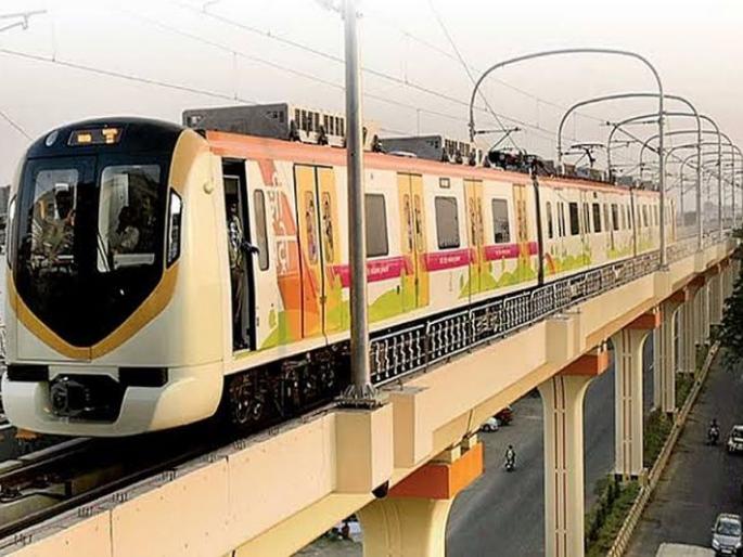 Metro train runs at the speed of 80 in Nagpur! |  नागपुरात  ८० च्या वेगात धावली मेट्रो रेल्वे!  Metro train runs at the speed of 80 in Nagpur! |  नागपुरात  ८० च्या वेगात धावली मेट्रो रेल्वे!