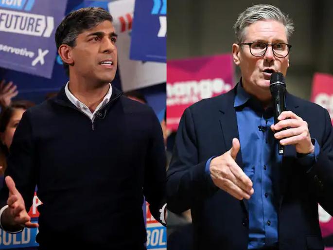 Rishi Sunak in the shadow of defeat in Britain election 2024? The survey came, voting starts today | ब्रिटनमध्ये ऋषी सुनक दारुण पराभवाच्या छायेत? सर्व्हे आला, आज मतदानाला सुरुवात