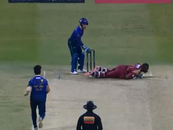 T10 league: Qais Ahmad dangerous bouncer to Andre Russell; Watch Video | Video : खतरनाक बाऊंसर; वेस्ट इंडिजचा आंद्रे रसेल थोडक्यात बचावला