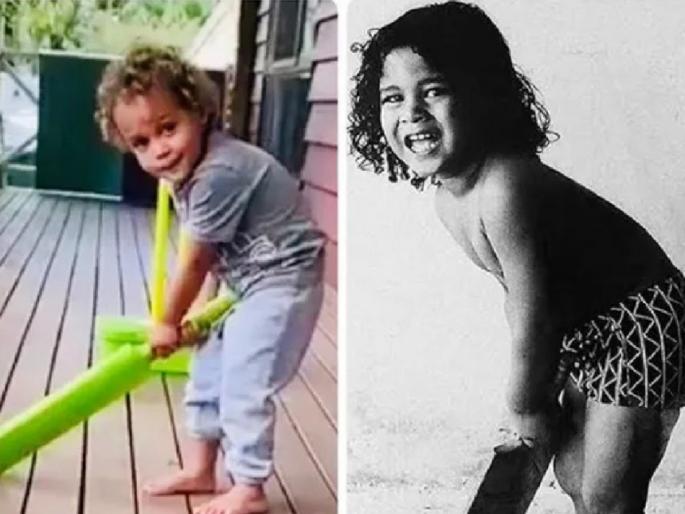 Brian Lara's son's grip reminds Sachin Tendulkar of his batting stance as a child svg | आयला सचिन... मास्टर ब्लास्टरनं शेअर केला वेस्ट इंडिजच्या दिग्गजाच्या मुलाचा फोटो अन्...