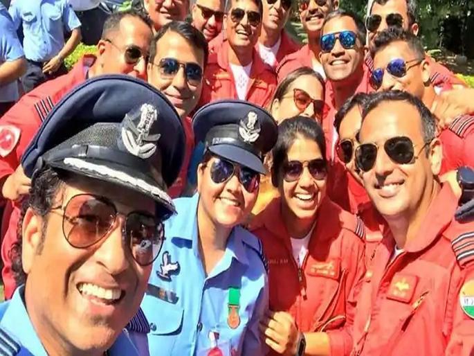 Sachin Tendulkar's presence on Air Force Day | वायुसेना स्थापना दिनी सचिन तेंडुलकरची उपस्थिती Sachin Tendulkar's presence on Air Force Day | वायुसेना स्थापना दिनी सचिन तेंडुलकरची उपस्थिती