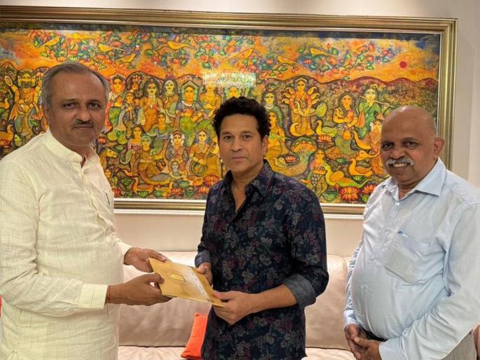 Former Indian Cricketer Sachin Tendulkar receives an invitation to attend the ram mandir ceremony on January 22nd in Ayodhya  | 'क्रिकेटचा देव' २२ तारखेला अयोध्येत! सचिन तेंडुलकरला राम मंदिर प्राणप्रतिष्ठा सोहळ्याचं आमंत्रण Former Indian Cricketer Sachin Tendulkar receives an invitation to attend the ram mandir ceremony on January 22nd in Ayodhya  | 'क्रिकेटचा देव' २२ तारखेला अयोध्येत! सचिन तेंडुलकरला राम मंदिर प्राणप्रतिष्ठा सोहळ्याचं आमंत्रण