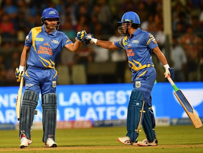 Road Saftey World Series :...India legends defeat west indies legend in Road Saftey World Series BKP | ...आणि सात वर्षांनंतर वानखेडेवर पुन्हा घुमला सचिन, सचिनचा गजर