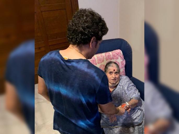 Started my day by taking blessings from my Mother, Sharing a photo of Ganpati Bappa that she gifted me; Sachin Tendulkar svg | HappyBirthdaySachin : सचिनला आईनं दिलं अनमोल गिफ्ट; मास्टर ब्लास्टरने शेअर केला फोटो