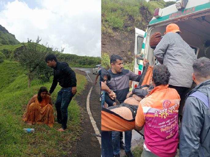 Car falls into valley near Sajjangad Satara, five injured from Pune | Satara: खड्डा चुकविताना सज्जनगडाजवळ कार दरीत कोसळली, पुण्यातील पाच जण जखमी Car falls into valley near Sajjangad Satara, five injured from Pune | Satara: खड्डा चुकविताना सज्जनगडाजवळ कार दरीत कोसळली, पुण्यातील पाच जण जखमी