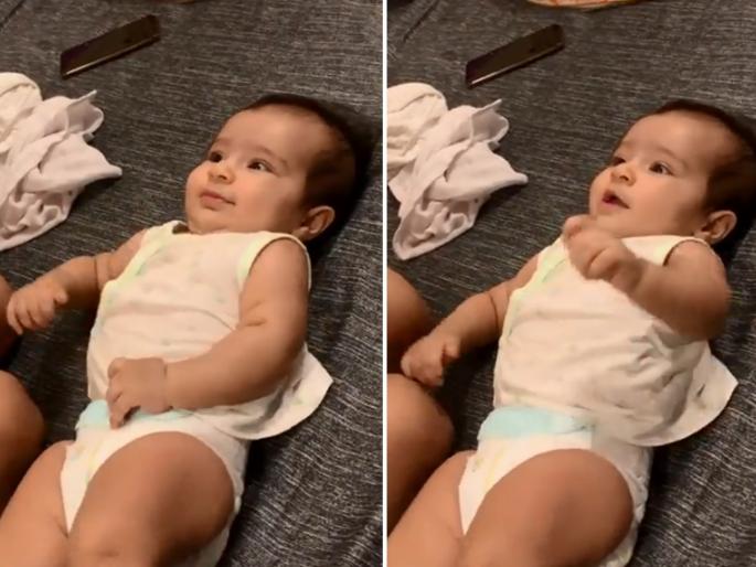 Video: Rohit sharma's baby Learning Spanish lessons at 3 months | Video: रोहितची 'नन्ही परी' शिकतेय स्पॅनिश; वय फक्त तीन महिने