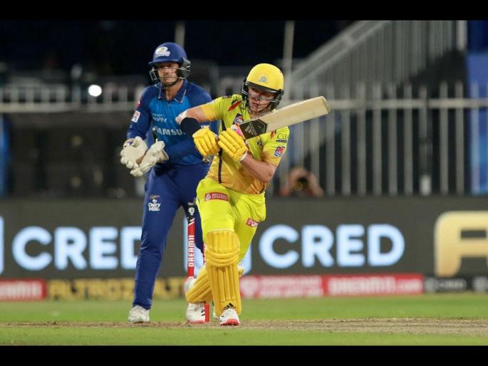 MI vs CSK Latest News : Sam Curran (52) runs, CSK's innings comes to an end for 114/9  | MI vs CSK Latest News : मुंबई इंडियन्सनं दाखवली 'पॉवर'; सॅम कुरननं वाचवली चेन्नई सुपर किंग्सची लाज    