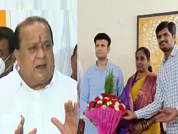 NCP MLA Hasan Mushrif Group Kagal Municipal President Manik Mali and her husband former Sub President Ramesh Mali join BJP | कोल्हापूर: कागल नगराध्यक्ष, माजी उपनगराध्यक्षांचा मुश्रीफांना 'रामराम', भाजपमध्ये केला प्रवेश NCP MLA Hasan Mushrif Group Kagal Municipal President Manik Mali and her husband former Sub President Ramesh Mali join BJP | कोल्हापूर: कागल नगराध्यक्ष, माजी उपनगराध्यक्षांचा मुश्रीफांना 'रामराम', भाजपमध्ये केला प्रवेश