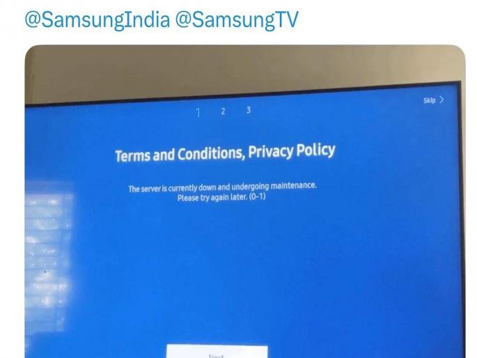 Samsung's smart TVs service down, customers started screaming; Server down messages started appearing... | सॅमसंगचे स्मार्ट टीव्ही बंद पडले, ग्राहक ठणाठणा ओरडू लागले; सर्व्हर डाऊनचे मेसेज दिसू लागले...