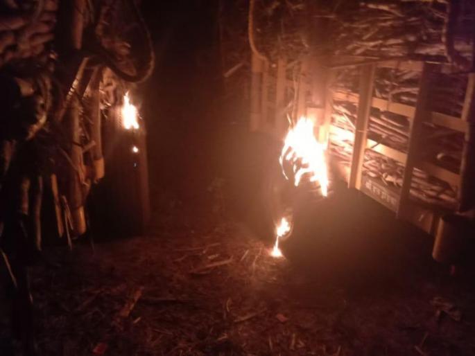 swabhimani shetkari sanghatana turn violent in sangli | ऊस आंदोलन चिघळले, 'स्वाभिमानी'कडून सांगली जिल्ह्यात जाळपोळ swabhimani shetkari sanghatana turn violent in sangli | ऊस आंदोलन चिघळले, 'स्वाभिमानी'कडून सांगली जिल्ह्यात जाळपोळ