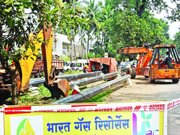 Domestic gas pipeline begins work in Sangli city | सांगली शहरात घरगुती गॅस पाईपलाईन कामास सुरुवात