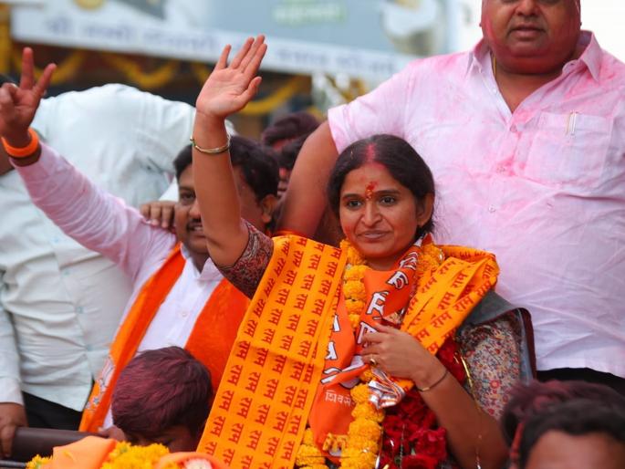 In Chhatrapati Sambhajinagar district, Shiv Sena got its first woman MLA; Sanjana Jadhav won from Kannada | छत्रपती संभाजीनगर जिल्ह्यात शिवसेनेला पहिल्यांदाच मिळाल्या महिला आमदार In Chhatrapati Sambhajinagar district, Shiv Sena got its first woman MLA; Sanjana Jadhav won from Kannada | छत्रपती संभाजीनगर जिल्ह्यात शिवसेनेला पहिल्यांदाच मिळाल्या महिला आमदार