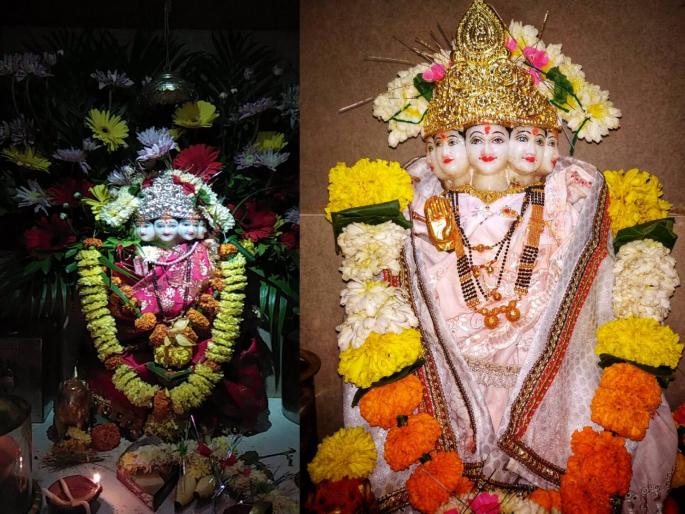 sapta devi mata in the sakhar chal revealed from the well in mumbai | विहीरीतून प्रगटलेली साखर चाळीतील 'सप्तदेवी माता' sapta devi mata in the sakhar chal revealed from the well in mumbai | विहीरीतून प्रगटलेली साखर चाळीतील 'सप्तदेवी माता'