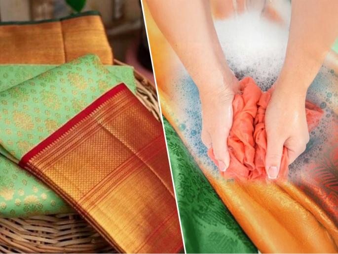 If you wash a saree like this, it will look new year after year. Forget about soaking the saree in detergent or dry cleaning it. | साडी ‘अशी’ धुतली तर दिसते वर्षानूवर्षे नवीकोरी, साडी डिटर्जण्टमध्ये भिजवणं, ड्रायक्लिन करणं विसरा