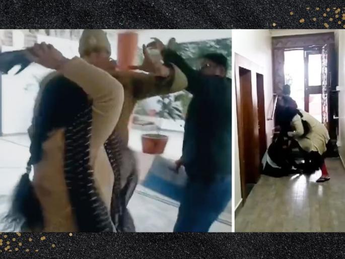 high voltage drama between husband wife and girlfriend due to illicit relation satna | अरेरे! प्रेयसीसोबत पतीला रंगेहाथ पकडलं, संतापलेल्या पत्नीने दोघांना चपलेने धू धू धुतलं अन्...