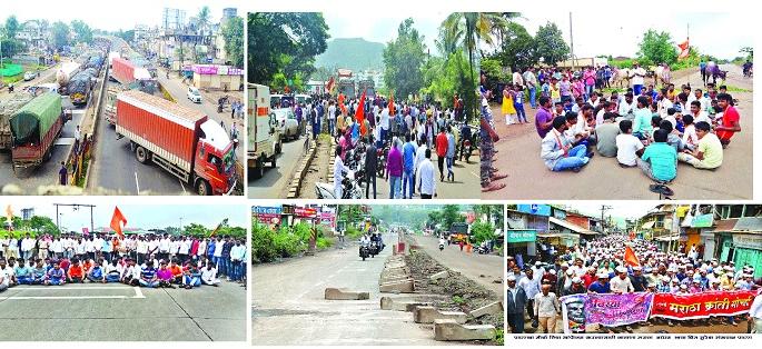 'Maratha storm' wheels stopped on the roads of Patan; Traffic jam: Shukushkat in the market towns | कºहाड, पाटणच्या रस्त्यांवर ‘मराठा वादळ’ चाके थांबली; वाहतूक ठप्प : बाजारपेठेतील गावांत शुकशुकाट 'Maratha storm' wheels stopped on the roads of Patan; Traffic jam: Shukushkat in the market towns | कºहाड, पाटणच्या रस्त्यांवर ‘मराठा वादळ’ चाके थांबली; वाहतूक ठप्प : बाजारपेठेतील गावांत शुकशुकाट