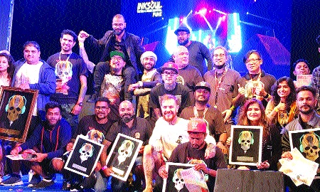 WTT's tattoos international leap: Rivalism Tattoo Style tops among 400 participants | वाईच्या तरुणाची टॅटूत आंतरराष्ट्रीय झेप : रिअलिझम टॅटू प्रकारात ४०० स्पर्धकांतून अव्वल