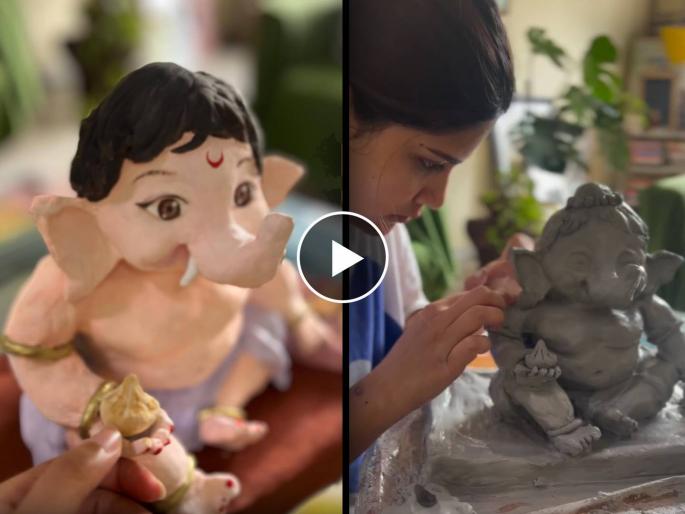 ganeshotsav 2025 actress sayali patil made ganesh idol from clay watch video | अभिनेत्रीने घरीच घडवली मातीपासून गणरायाची क्यूट मूर्ती, म्हणते- "मूर्ती बनवताना दडपण येतं पण..."