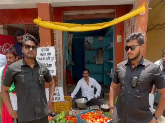 It's amazing to hear! Bouncers for the safety of tomatoes! | ऐकावे ते नवलच! टोमॅटोच्या सुरक्षेसाठी चक्क बाउन्सर्स; स्मार्टफोनसह टोमॅटो मोफत देण्याचा निर्णय It's amazing to hear! Bouncers for the safety of tomatoes! | ऐकावे ते नवलच! टोमॅटोच्या सुरक्षेसाठी चक्क बाउन्सर्स; स्मार्टफोनसह टोमॅटो मोफत देण्याचा निर्णय