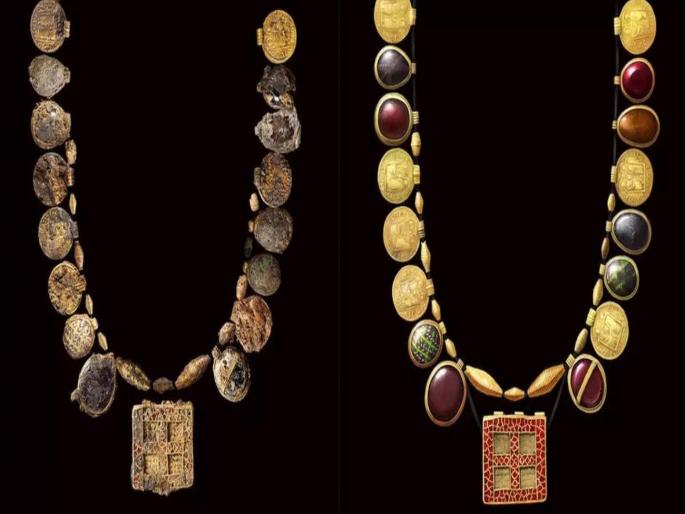 World's most expensive gold necklace found; It was buried in the soil 1300 years ago | जगातील सर्वात महाग सोन्याचा हार सापडला; १३०० वर्षापूर्वी मातीत पुरला होता World's most expensive gold necklace found; It was buried in the soil 1300 years ago | जगातील सर्वात महाग सोन्याचा हार सापडला; १३०० वर्षापूर्वी मातीत पुरला होता