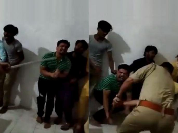 Return gift to rioters BJP MLA shalab mani tripathi tweeted UP police viral VIDEO police brutally thrash accused | 'दंगेखोरांना रिटर्न गिफ्ट'; भाजप आमदारानं ट्विट केला यूपी पोलीसचा हा व्हायरल VIDEO Return gift to rioters BJP MLA shalab mani tripathi tweeted UP police viral VIDEO police brutally thrash accused | 'दंगेखोरांना रिटर्न गिफ्ट'; भाजप आमदारानं ट्विट केला यूपी पोलीसचा हा व्हायरल VIDEO